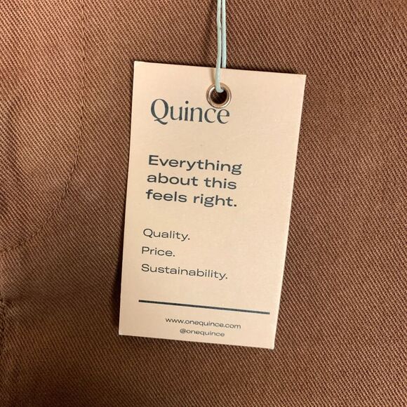 NWT Quince Crop Pants Women's 32 Rust‎ Organic Cotton Stretch Wide-Leg High Rise - Picture 6 of 16